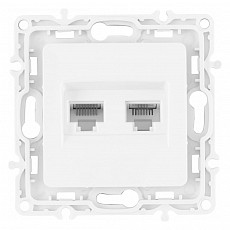 Розетка двойная rj-11 и ethernet rj-45, без рамки arte milano am-217 217.44-1.white